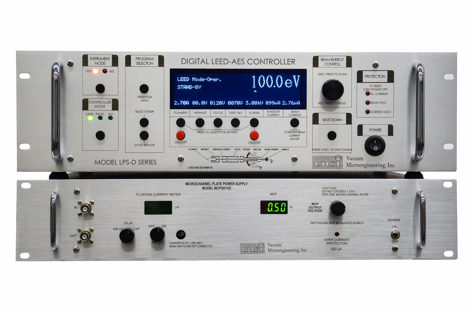 Figure 2. LPS-D power supply for LEED & microchannel plate power supply MCPS01/02. 