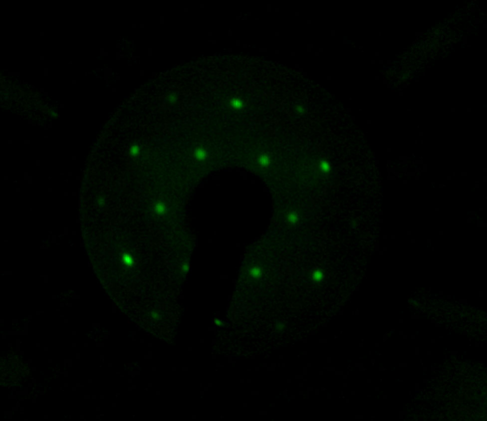 Figure 7. LEED pattern of CuAl (111) with 108 eV beam energy.