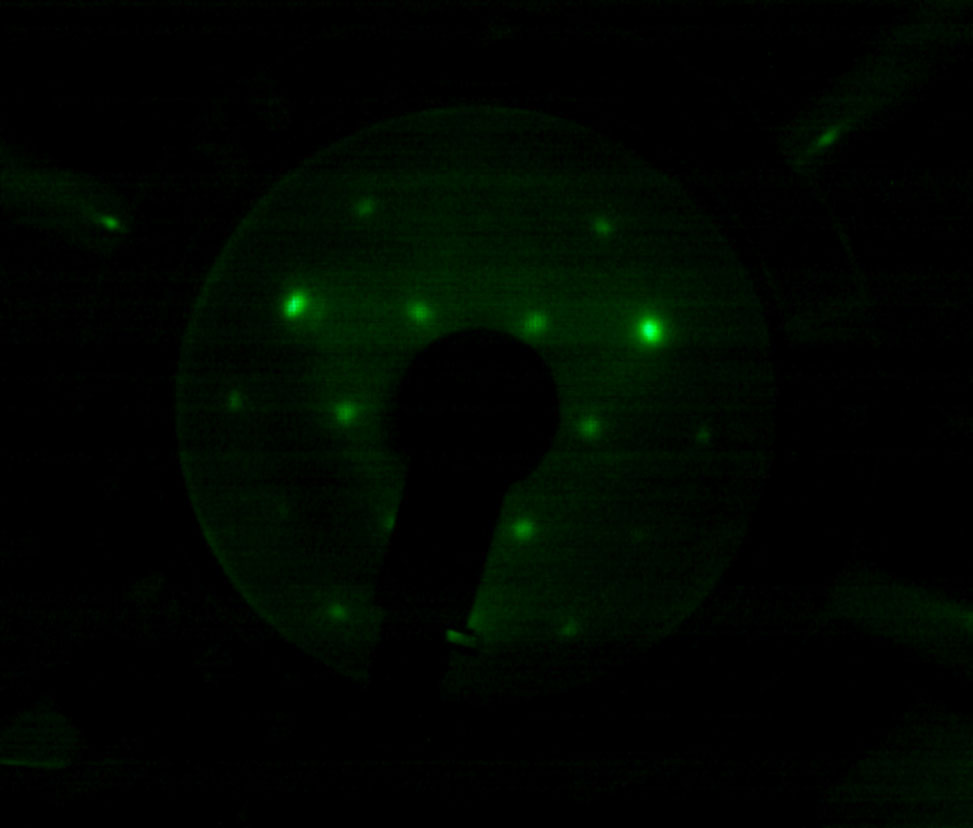 Figure 6. LEED pattern of a CuAl (111) sample with 125 eV beam energy.