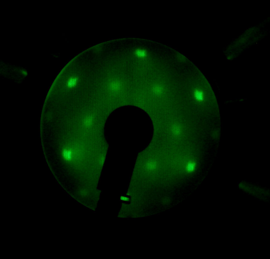 Figure 8. LEED pattern of CuAl (111) with 22-108 eV beam energy.