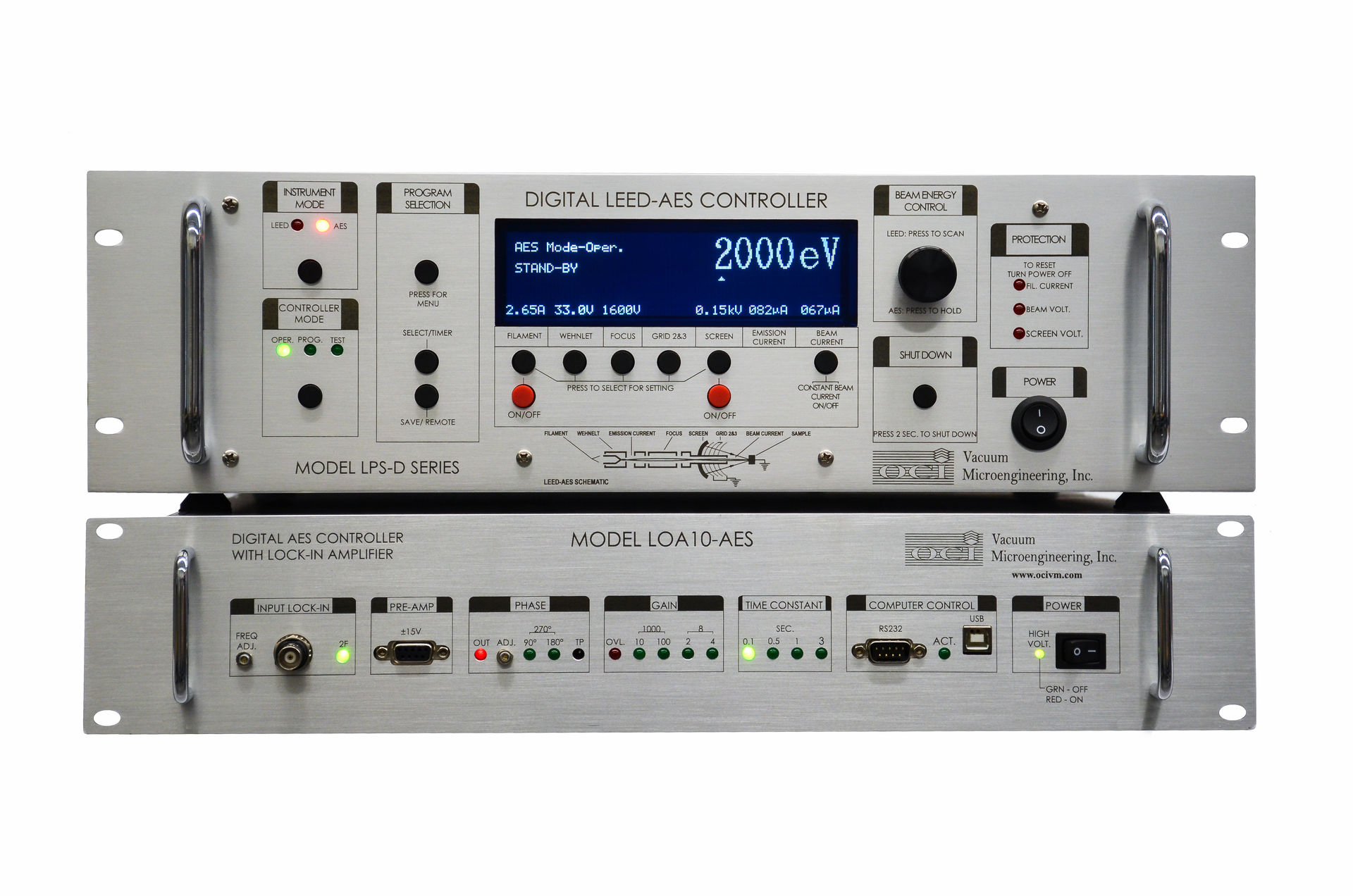 Figure 3. Model LPS300-D and LOA10-AES power supply for LEED and AES operation.