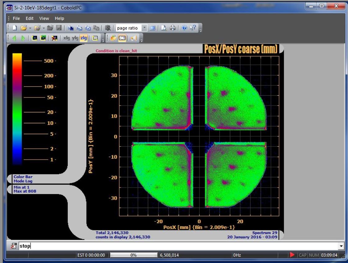 Figure 4. Silicon sample (185 deg) with 10 eV beam energy.
